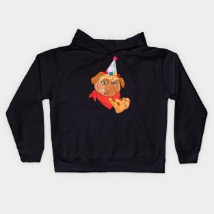 Happy Birthday Mops DevOps. Pizza day Kids Hoodie